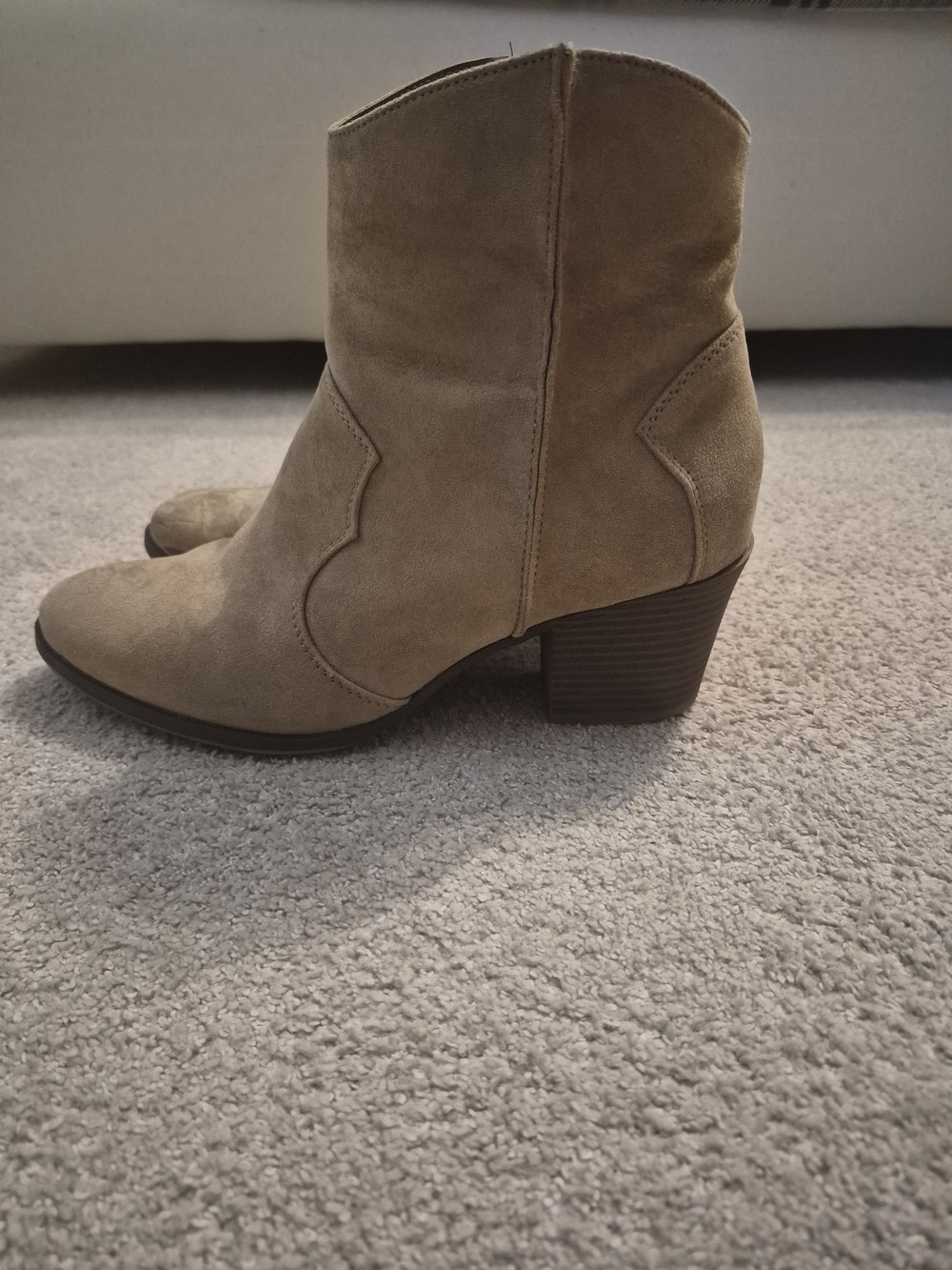 Sonoma Taupe Suede Western-Style Ankle Boot